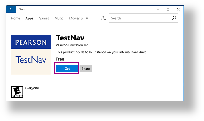 TestNav 8 > Access TestNav on your Home Computer or Device > TN_win10Get.png