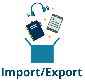 Link to import and export instructions. 