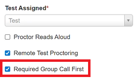 Option to require a group call first is selected