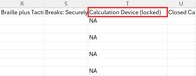 Spreadsheet showing a column header that is labeled