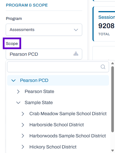 Scope dropdown menu.