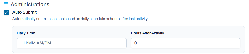 Auto submit session options.
