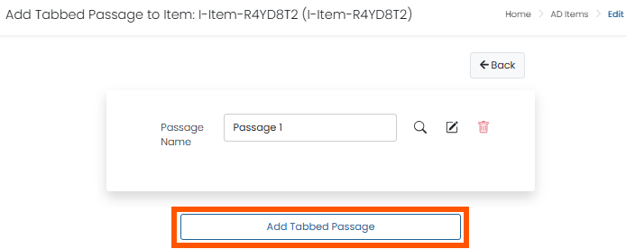 Add Tabbed Passage button