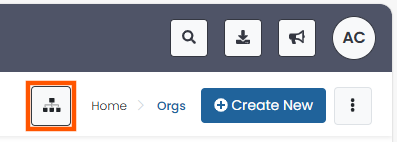 Org Explorer icon highlighted in navigation bar