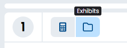 Icon showing a folder highlighted with the label "Exhibits" above it