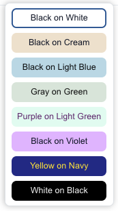 Color Contrast color options