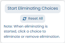 Onscreen instructions for choice eliminator