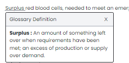 Sample glossary definition