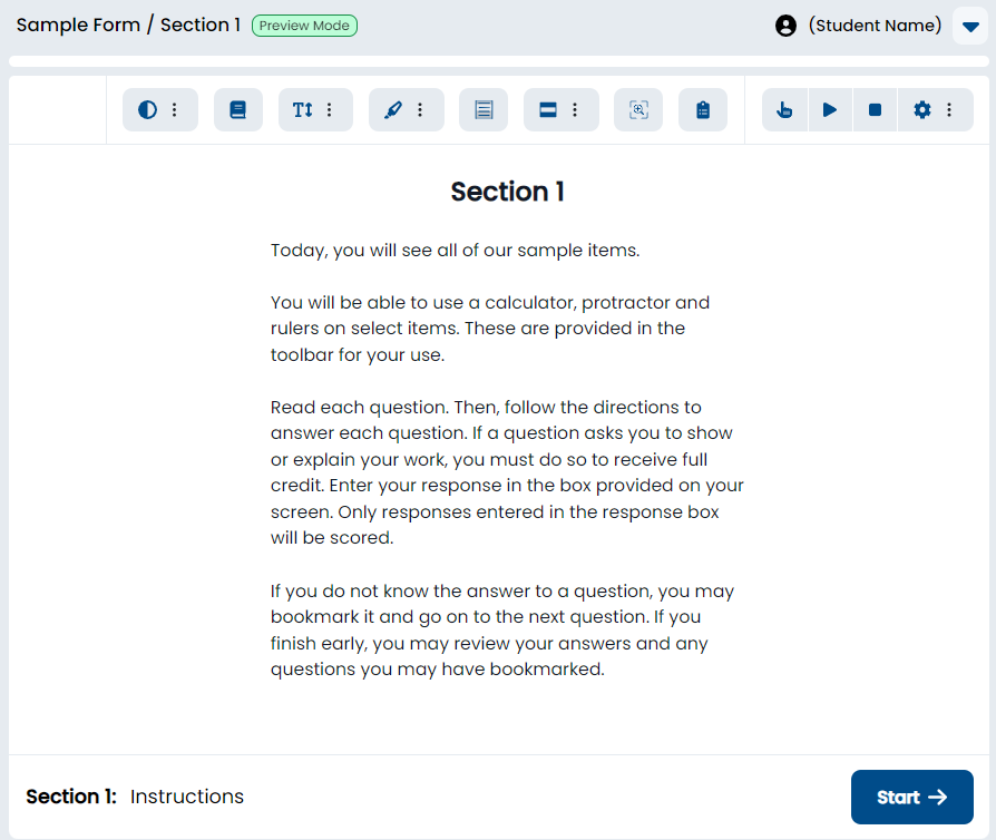 Sample instructions