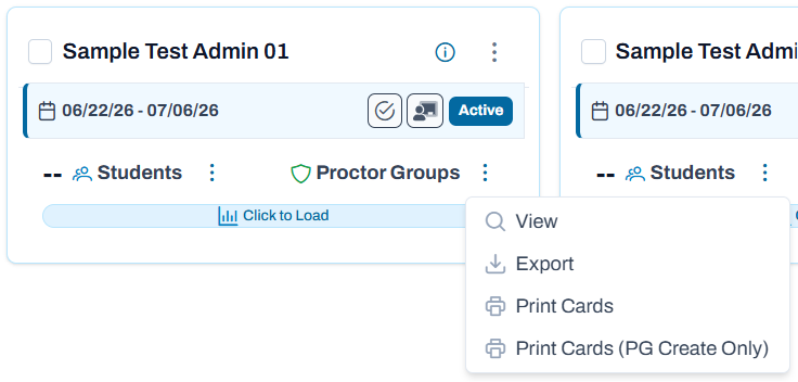 View option with magnifying glass icon in the Proctor Groups dropdown.