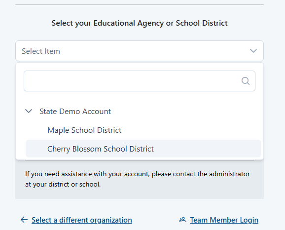 initial login screen 