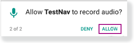TestNav 8 > Set Up TestNav on Android > TN_androidMic.png