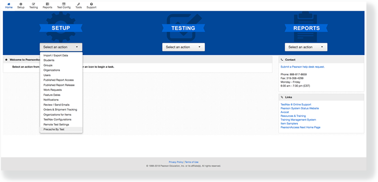 PearsonAccess Next Online Support > Precache Test Content > PrecaTestCont_1.png