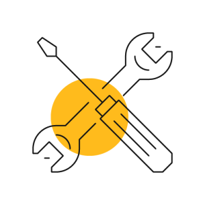 illustration of screwdriver and wrench